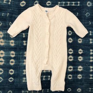 cable knit sweater onesie